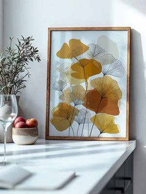 Ginkgo Blätter Herbsttöne