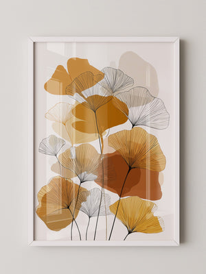 Ginkgo Blätter Herbsttöne