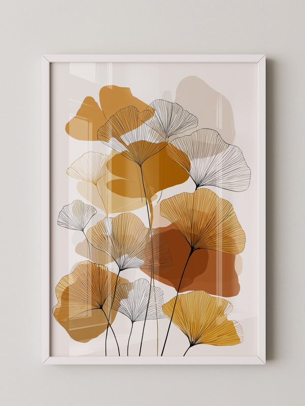 Ginkgo Blätter Herbsttöne