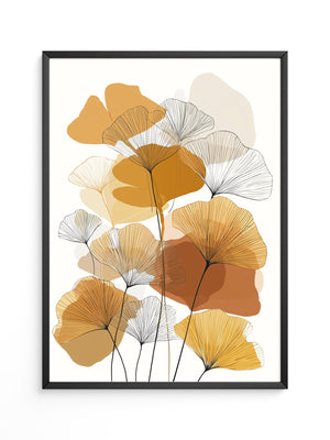 Ginkgo Blätter Herbsttöne