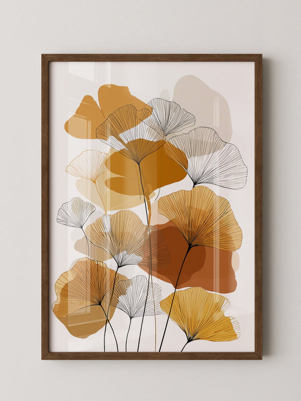 Ginkgo Blätter Herbsttöne