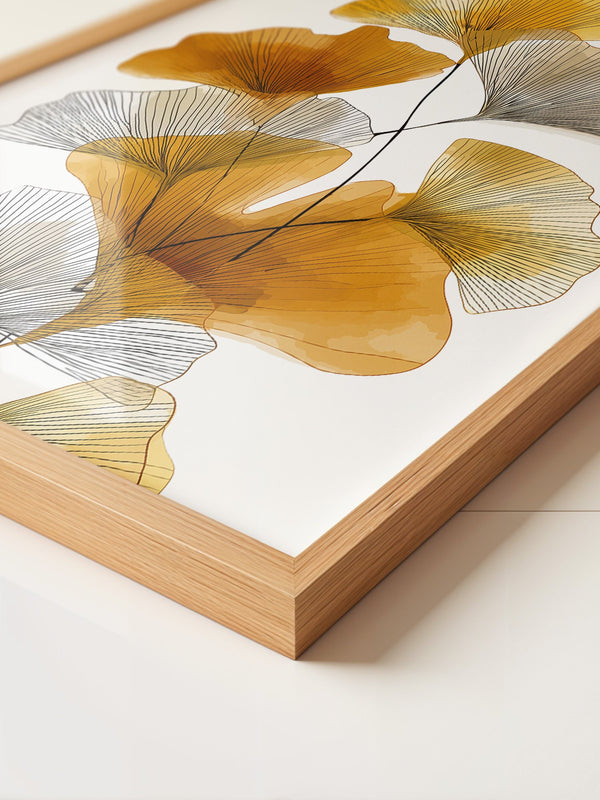 Ginkgo Blätter Aquarellkunst