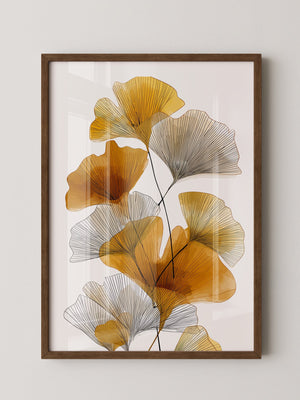 Ginkgo Blätter Aquarellkunst