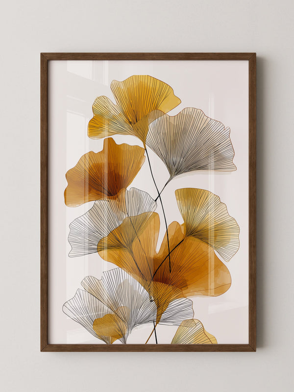 Ginkgo Blätter Aquarellkunst