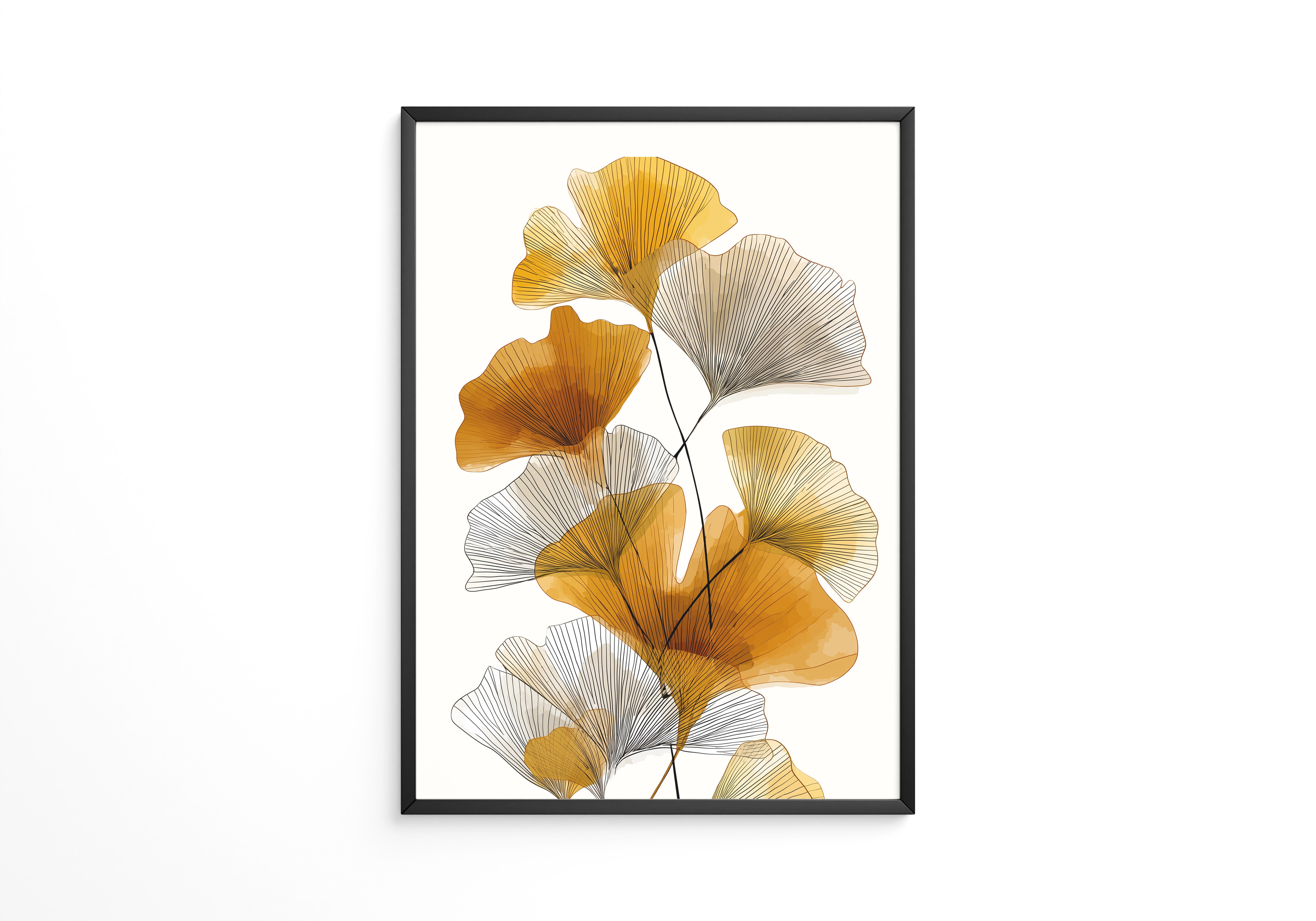 Ginkgo Blätter Aquarellkunst