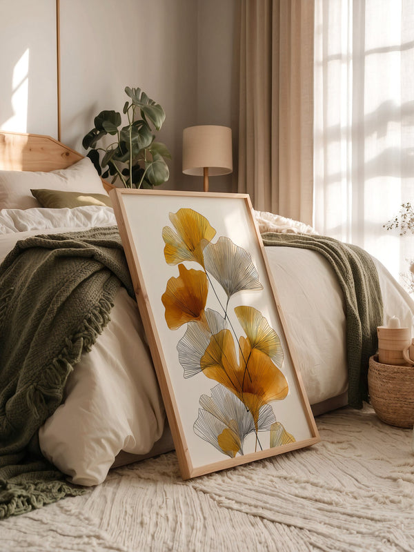 Ginkgo Blätter Aquarellkunst