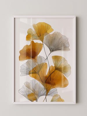 Ginkgo Blätter Aquarellkunst