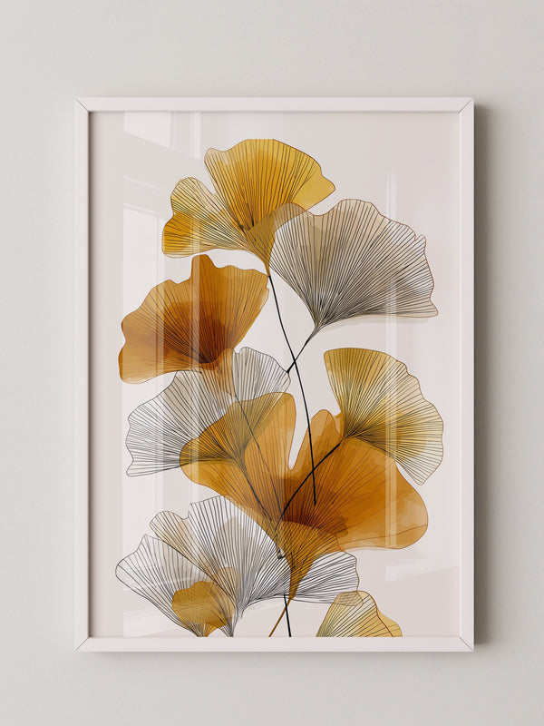 Ginkgo Blätter Aquarellkunst