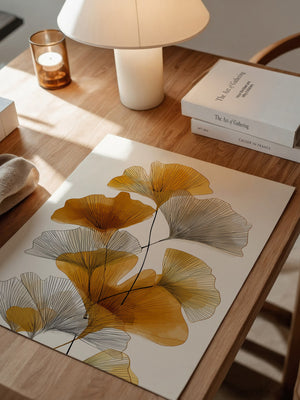 Ginkgo Blätter Aquarellkunst