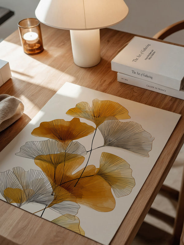 Ginkgo Blätter Aquarellkunst
