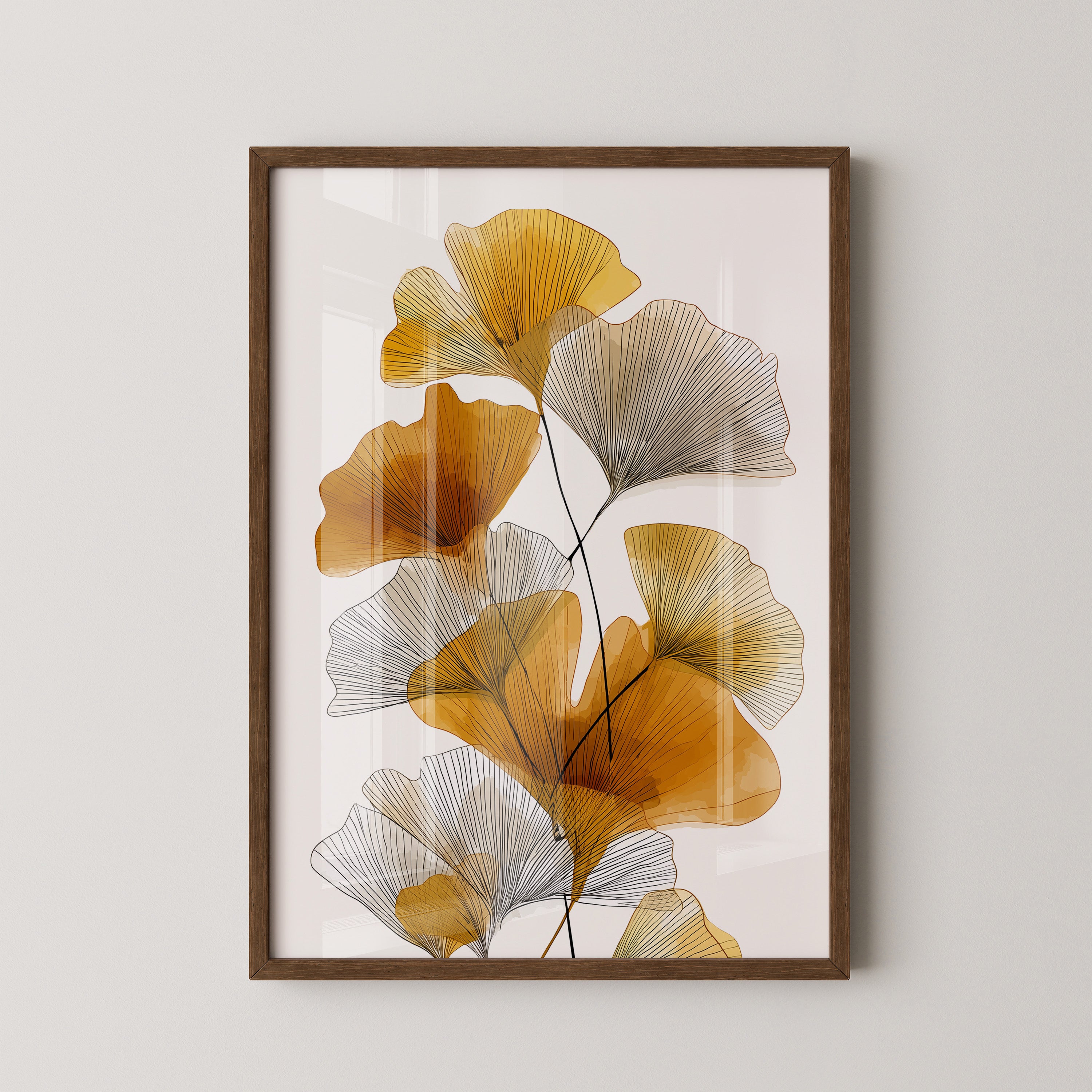 Ginkgo Blätter Aquarellkunst