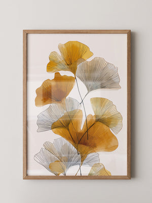 Ginkgo Blätter Aquarellkunst