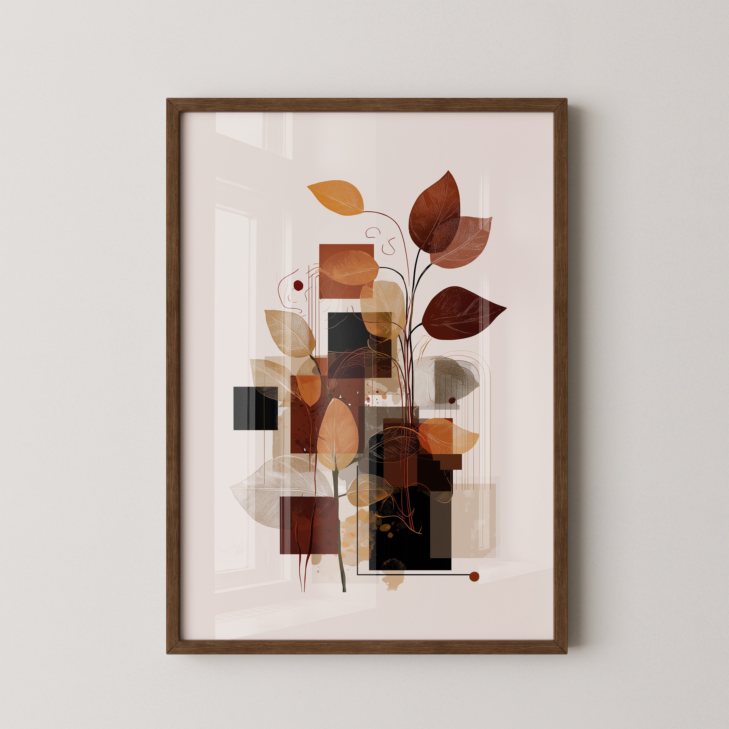 Herbstlaub Abstrakt Geometrisch