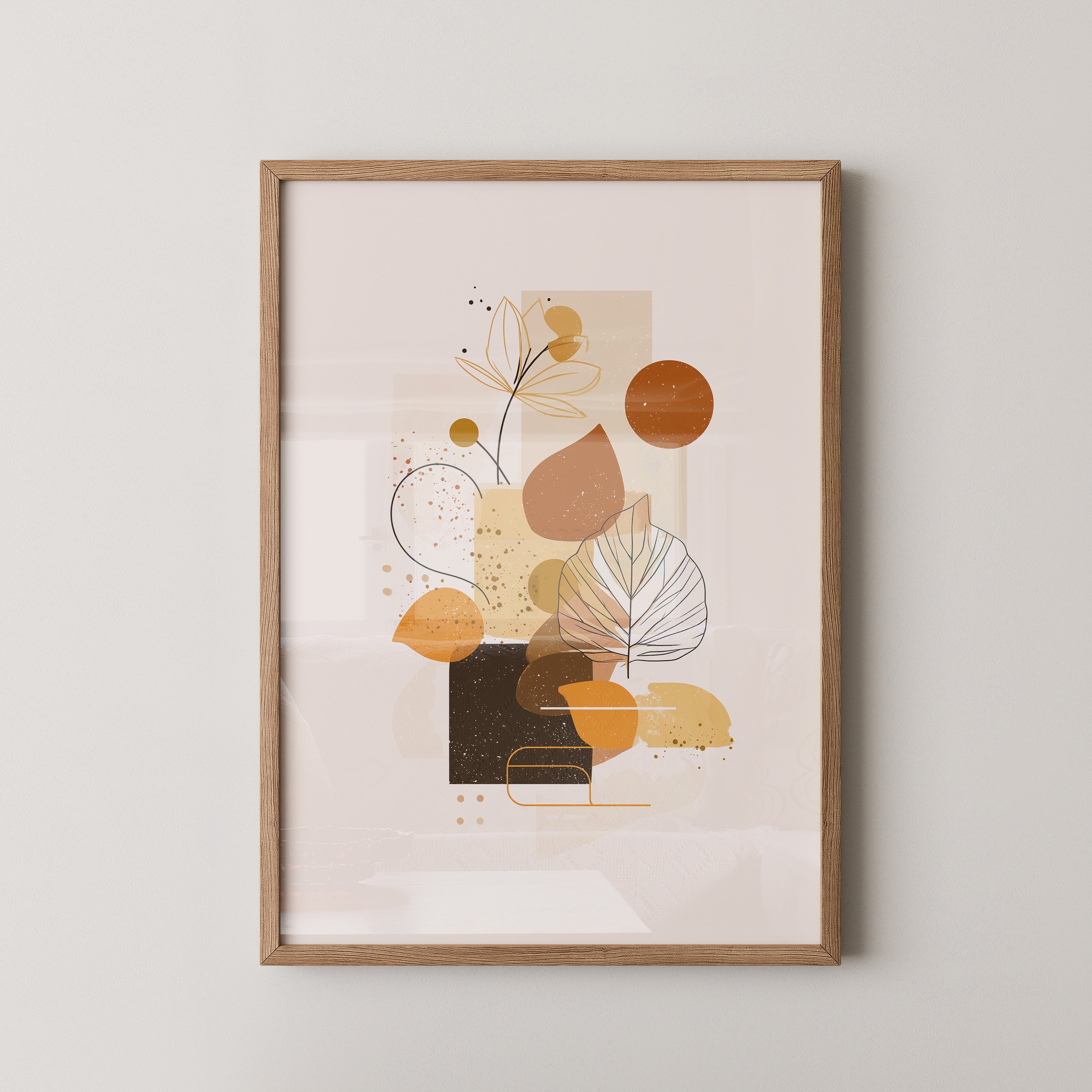 Abstrakte Blätter Erdtöne