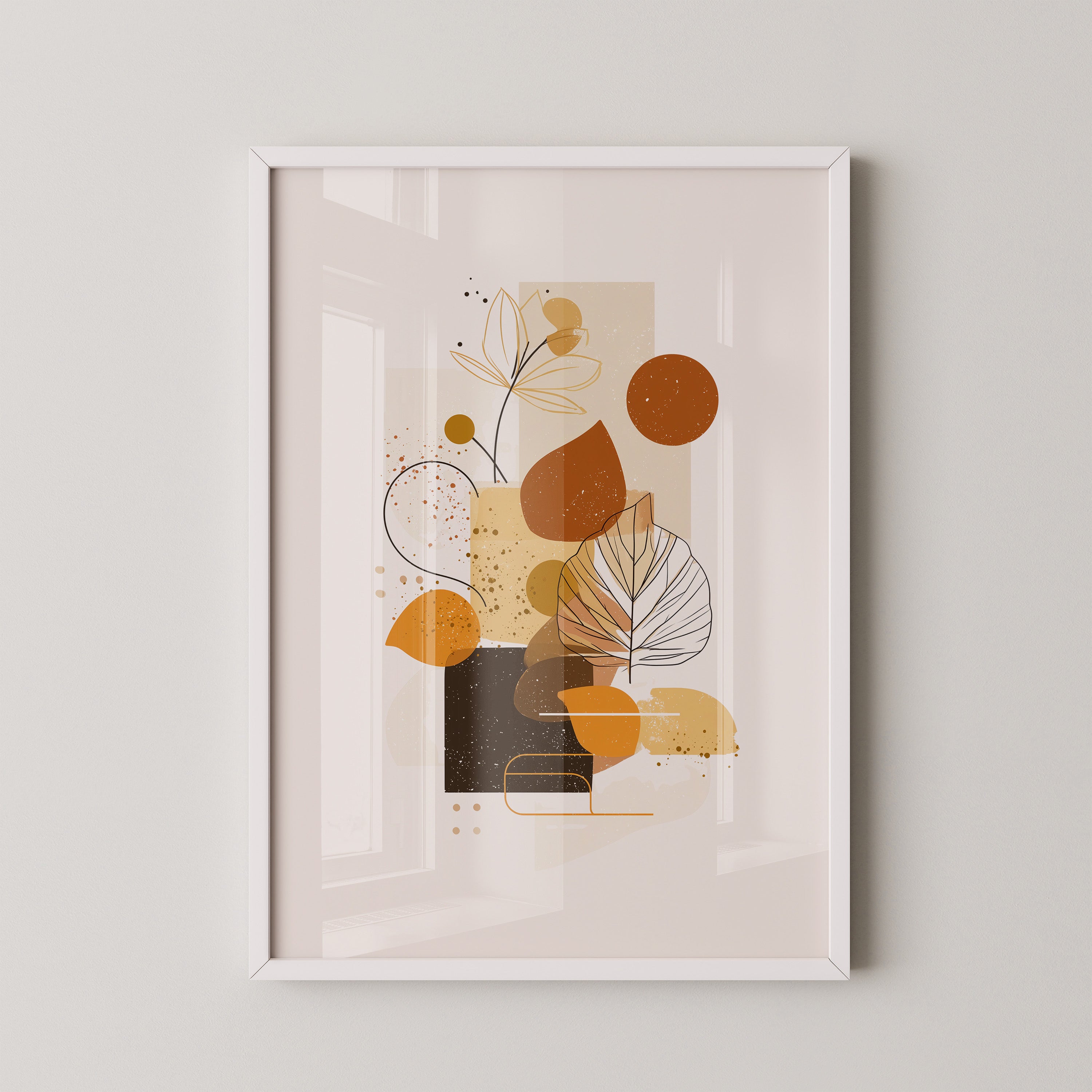 Abstrakte Blätter Erdtöne