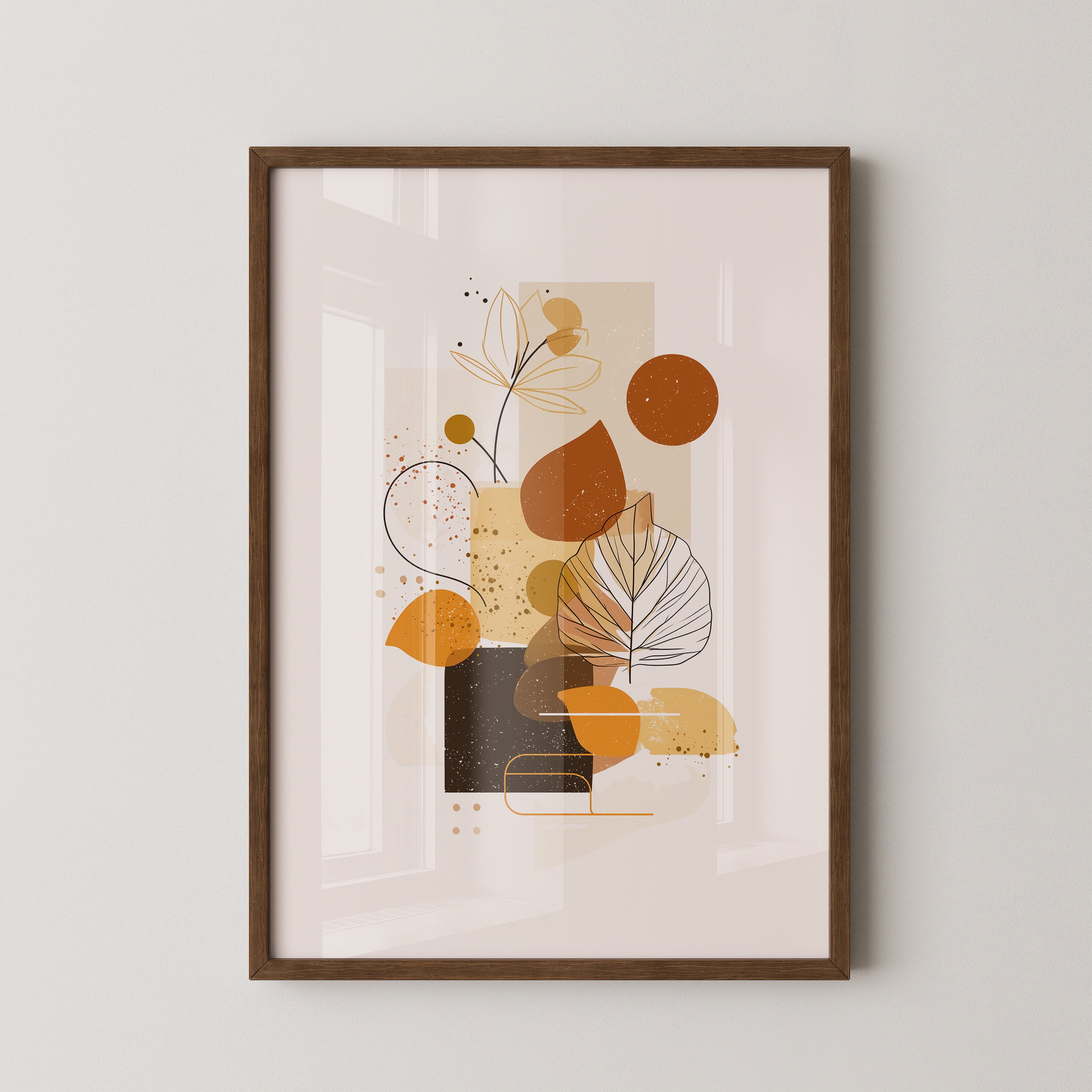 Abstrakte Blätter Erdtöne