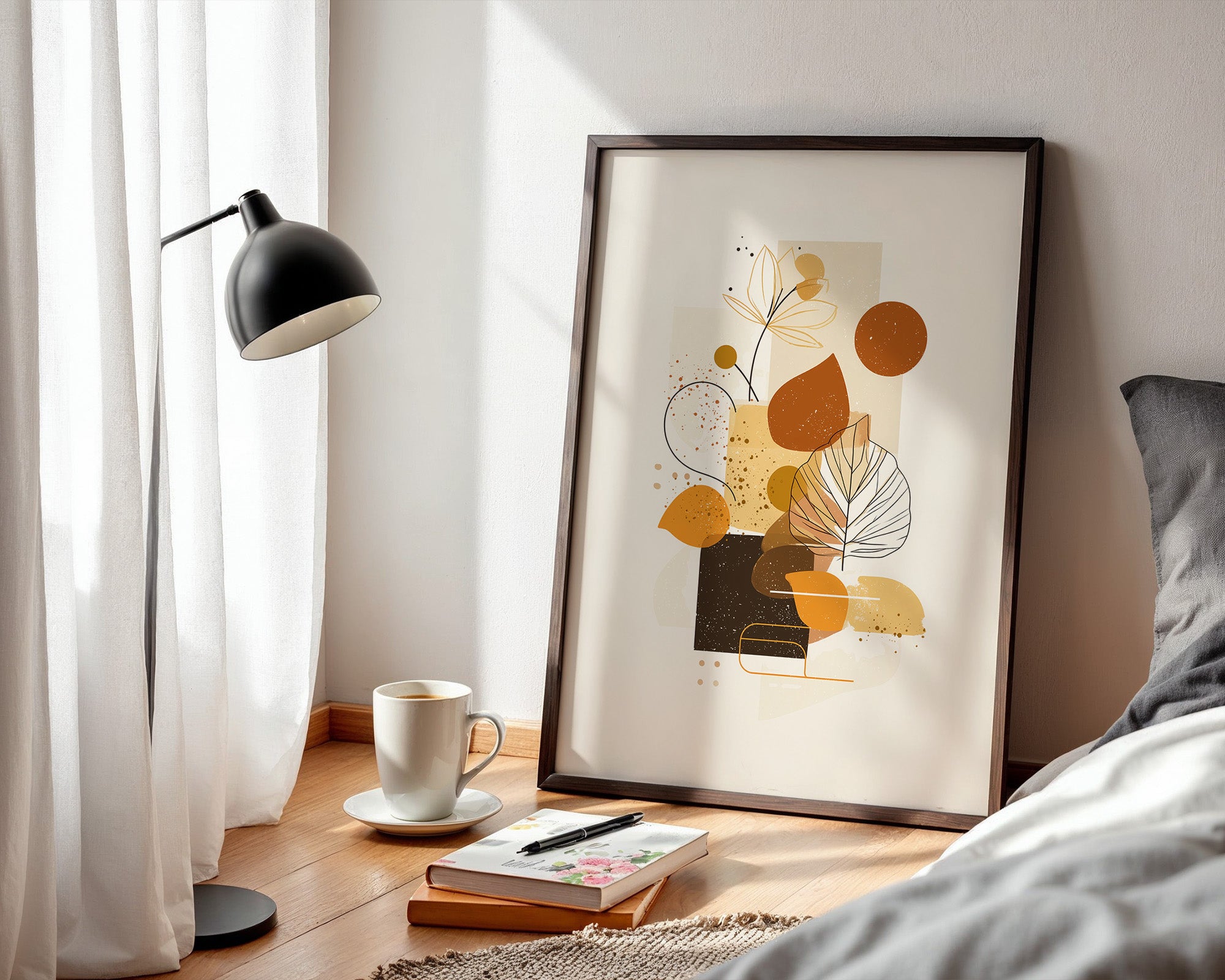 Abstrakte Blätter Erdtöne