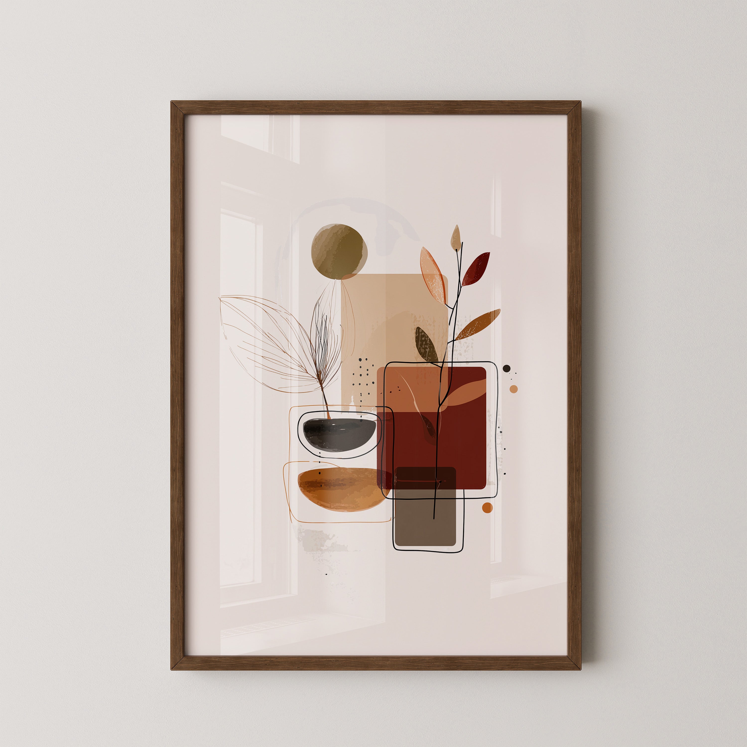 Abstrakte Blätter Erdtöne