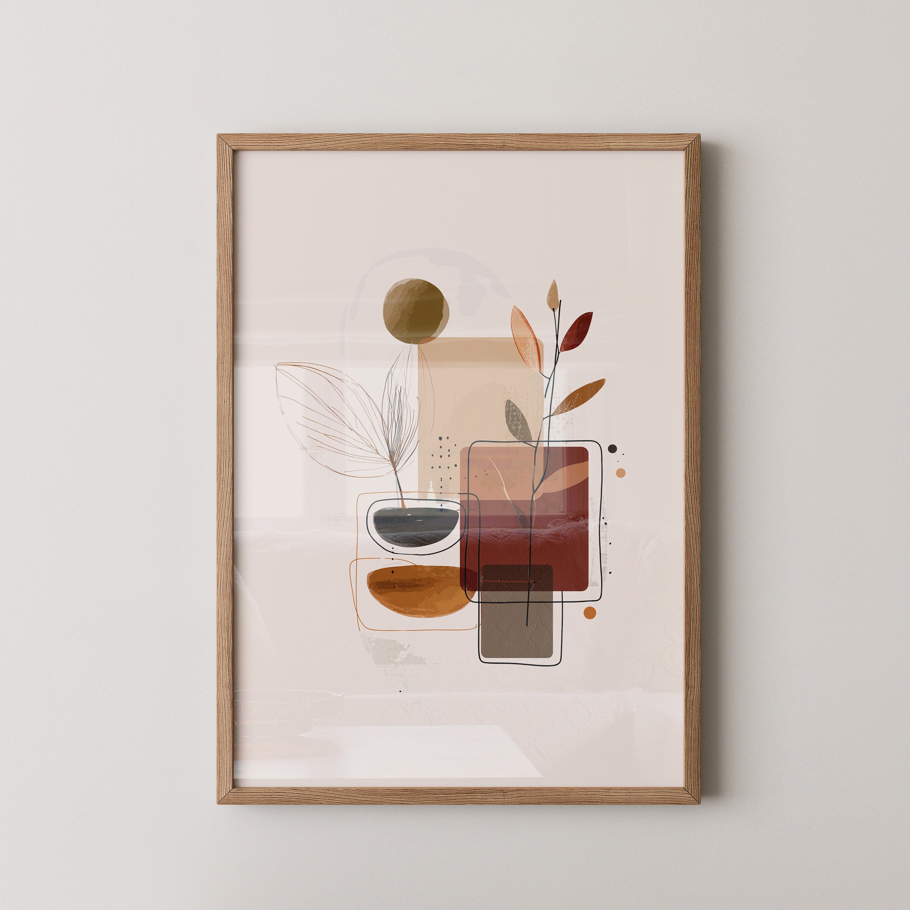 Abstrakte Blätter Erdtöne