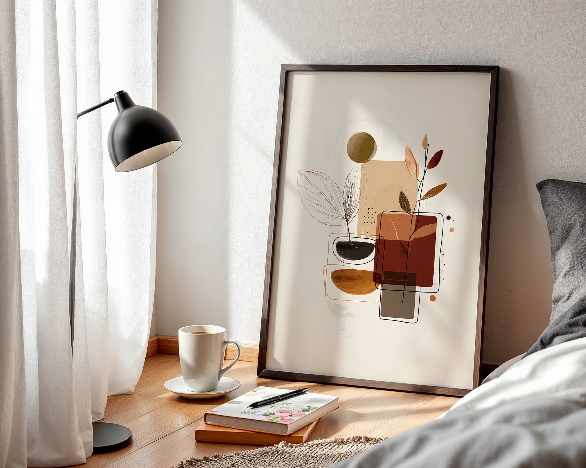 Abstrakte Blätter Erdtöne