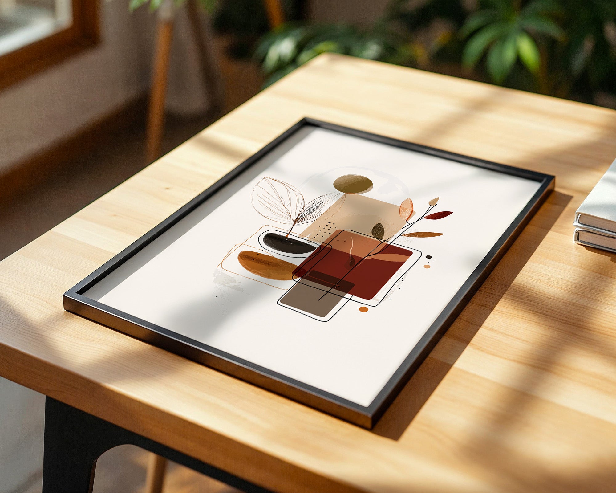 Abstrakte Blätter Erdtöne