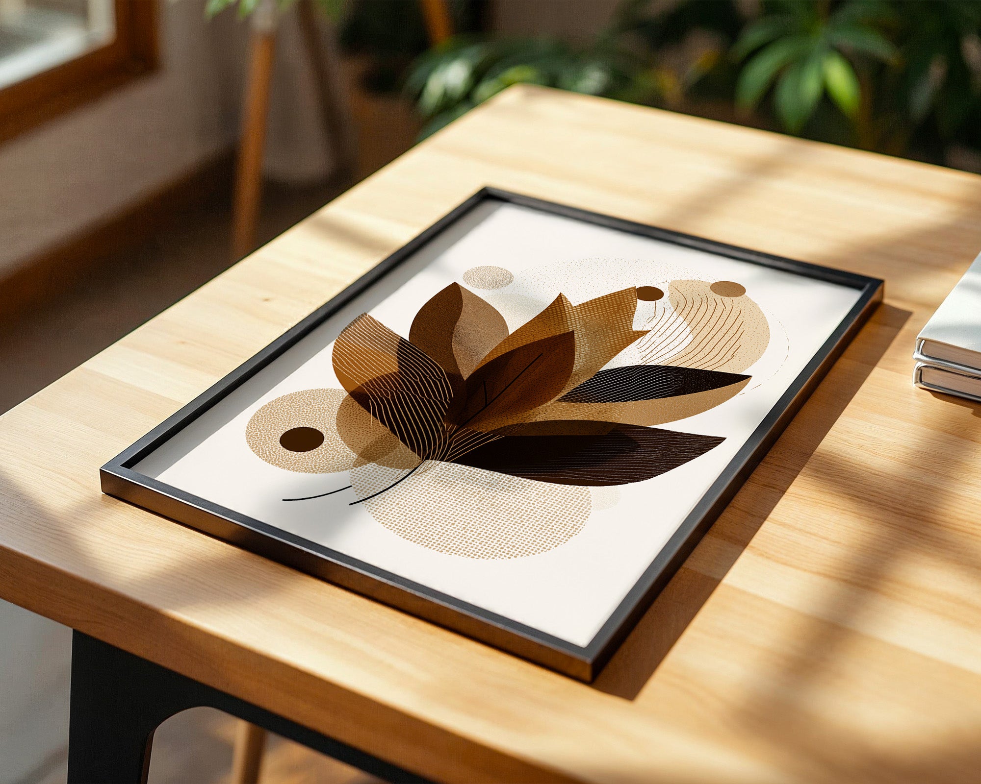 Abstrakte Blätter Braun Töne