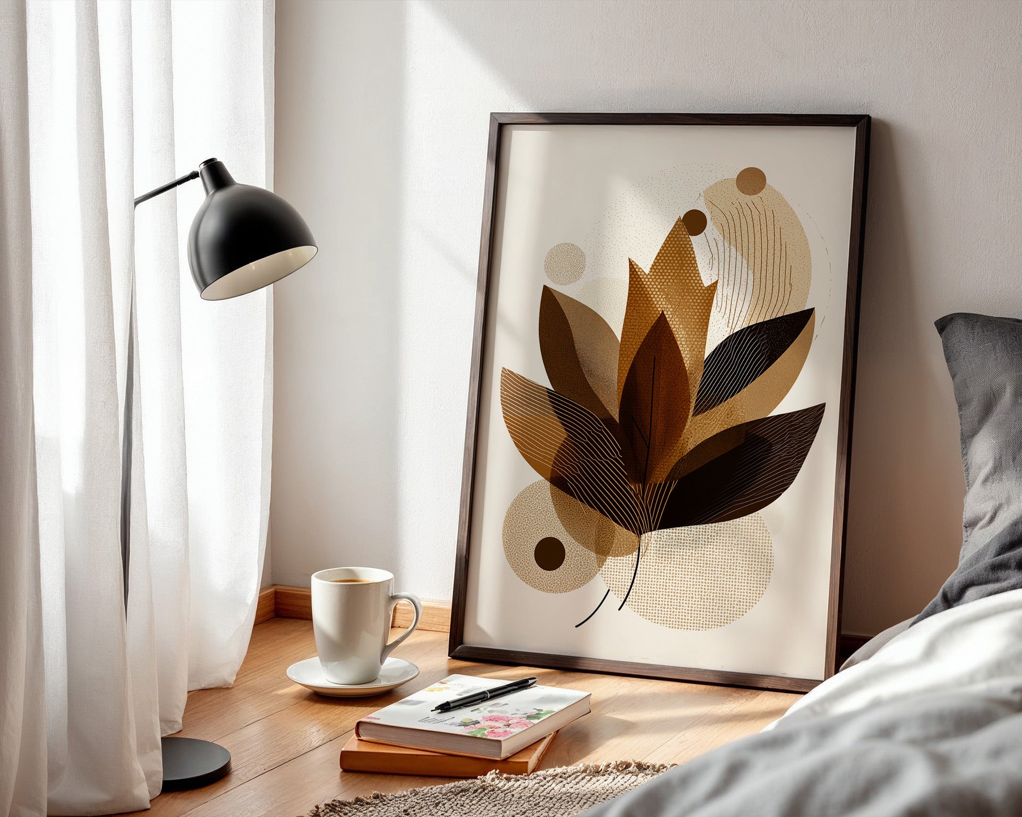 Abstrakte Blätter Braun Töne