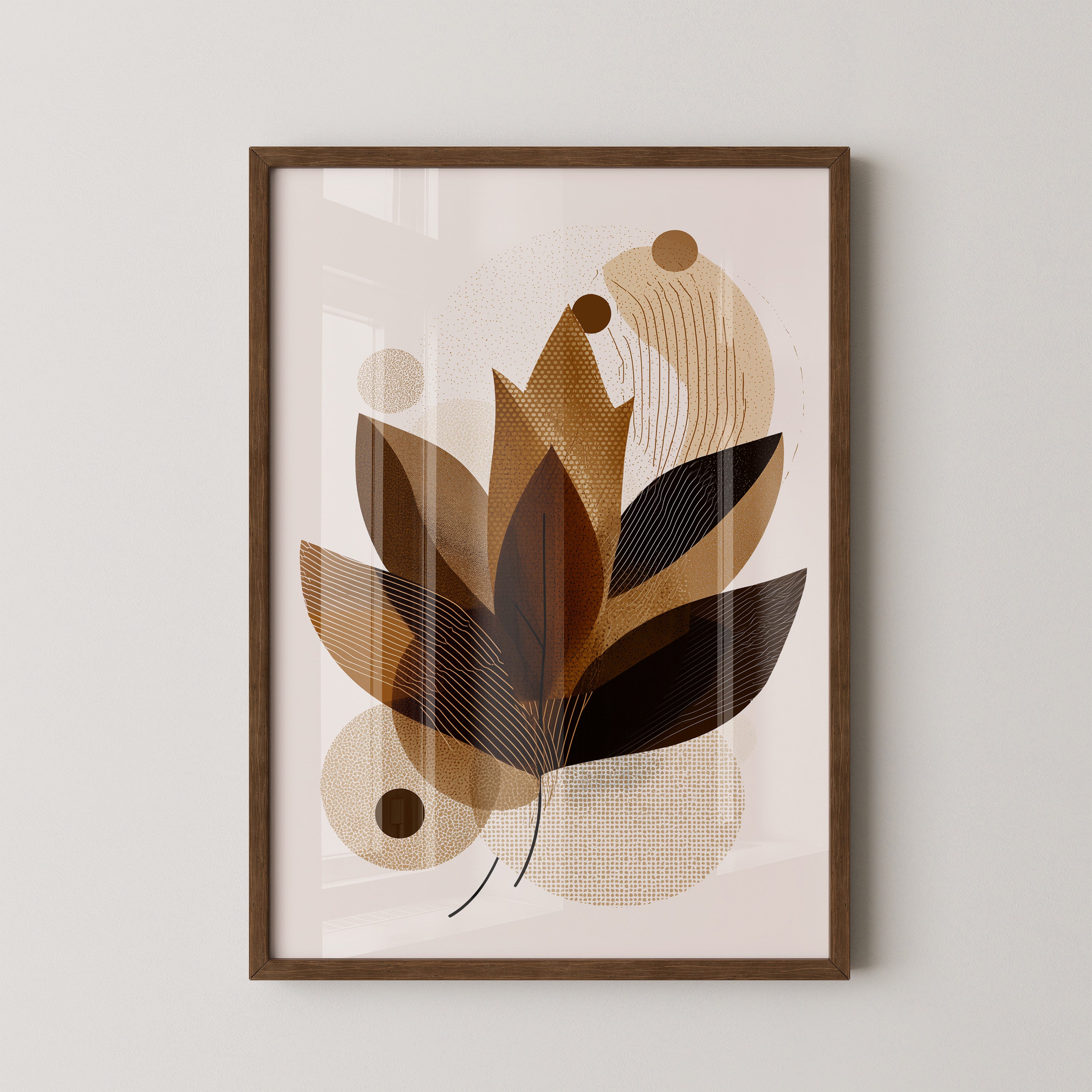 Abstrakte Blätter Braun Töne