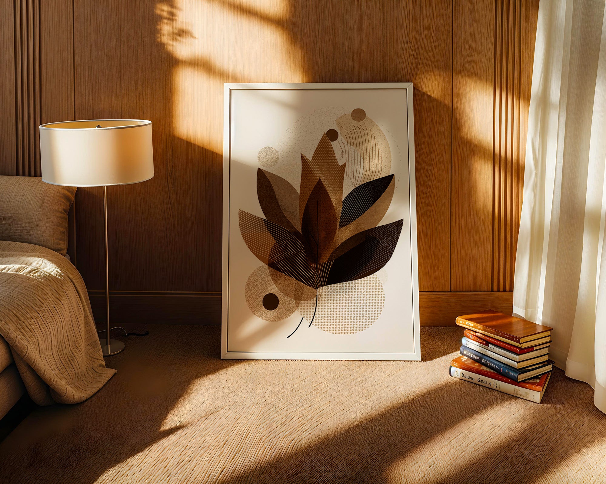 Abstrakte Blätter Braun Töne