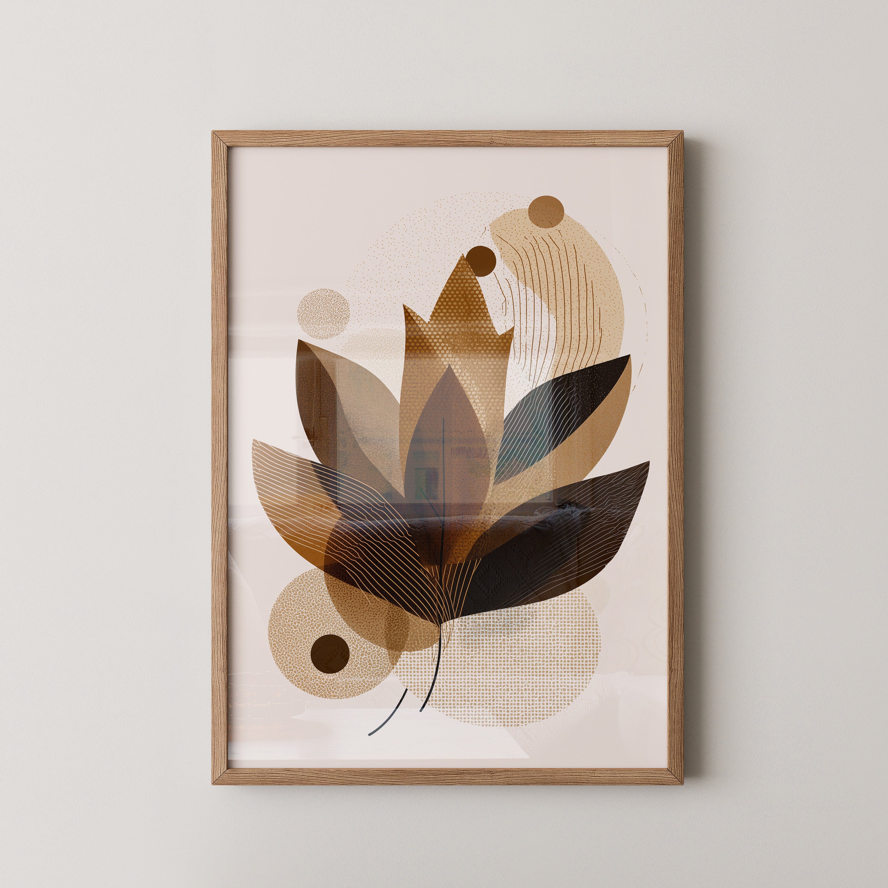 Abstrakte Blätter Braun Töne