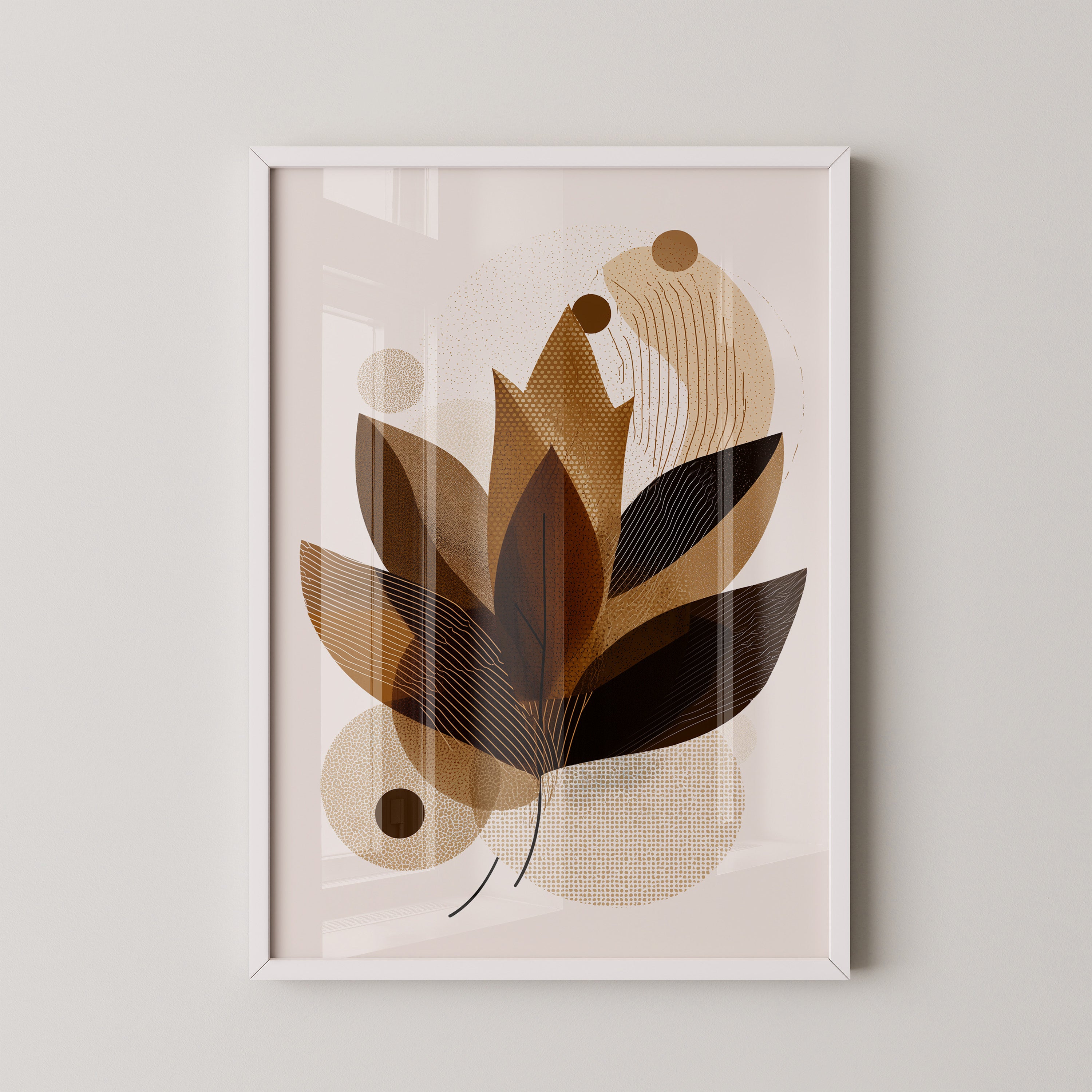 Abstrakte Blätter Braun Töne