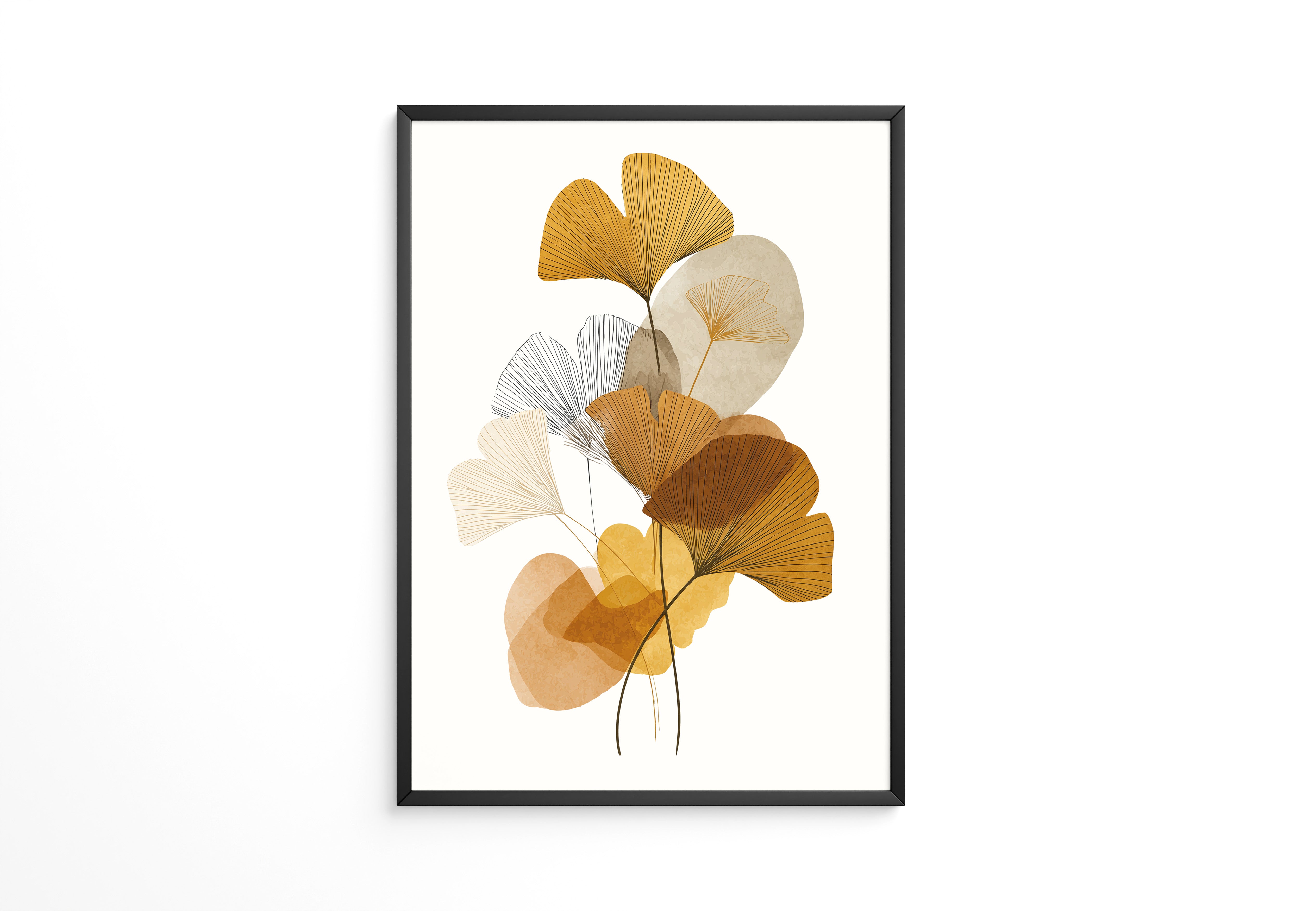 Ginkgoblätter Abstraktillustration Braun