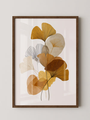 Ginkgoblätter Abstraktillustration Braun