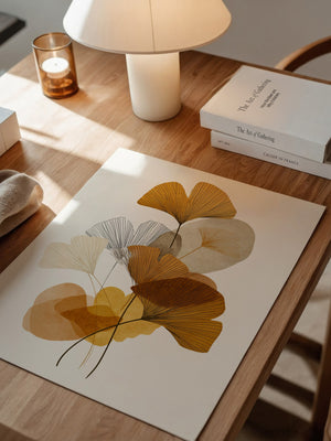 Ginkgoblätter Abstraktillustration Braun