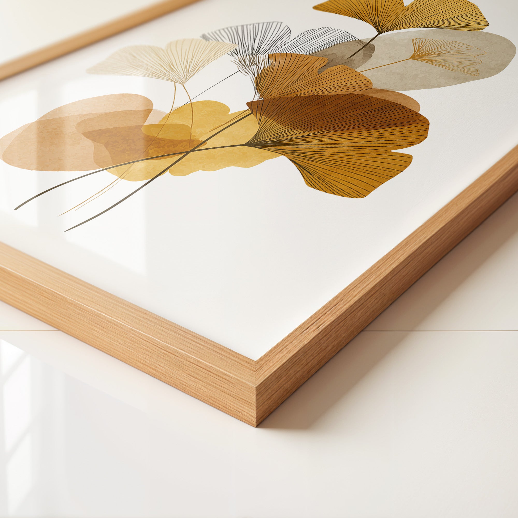 Ginkgoblätter Abstraktillustration Braun