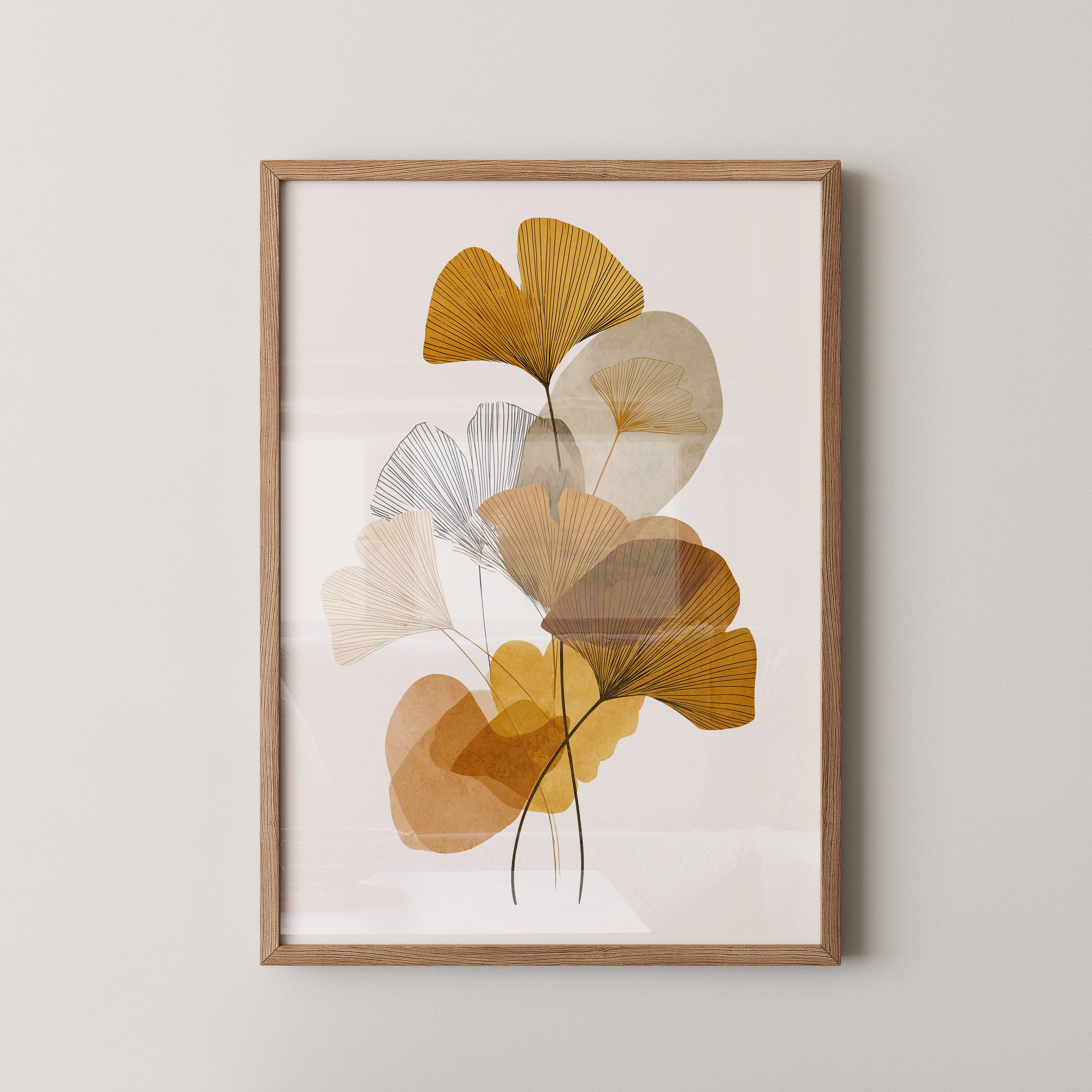 Ginkgoblätter Abstraktillustration Braun