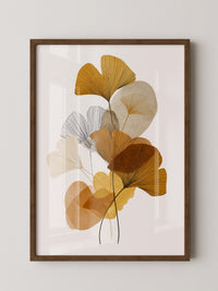 Ginkgoblätter Abstraktillustration Braun