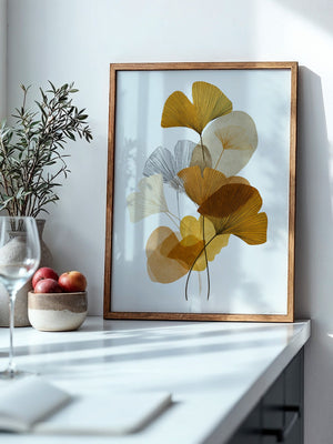 Ginkgoblätter Abstraktillustration Braun
