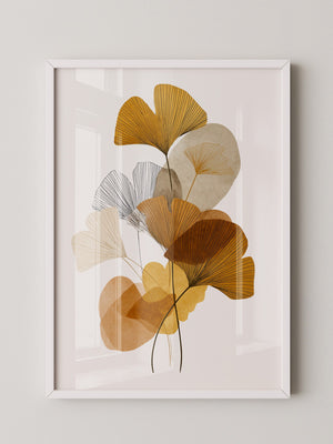 Ginkgoblätter Abstraktillustration Braun