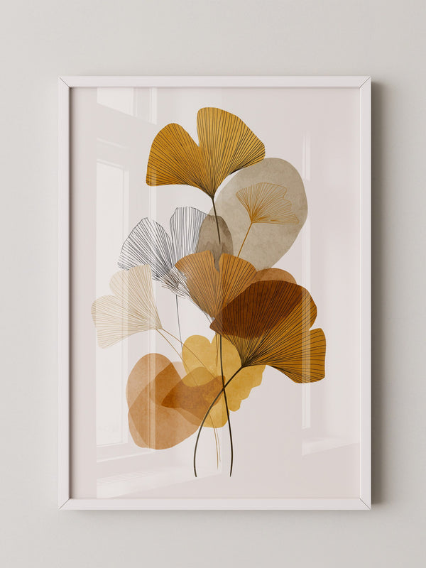 Ginkgoblätter Abstraktillustration Braun