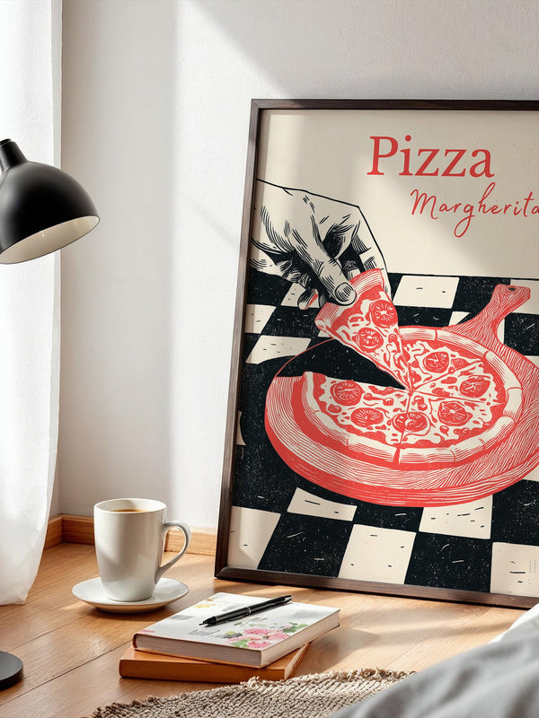 Pizza Margherita Retro Art