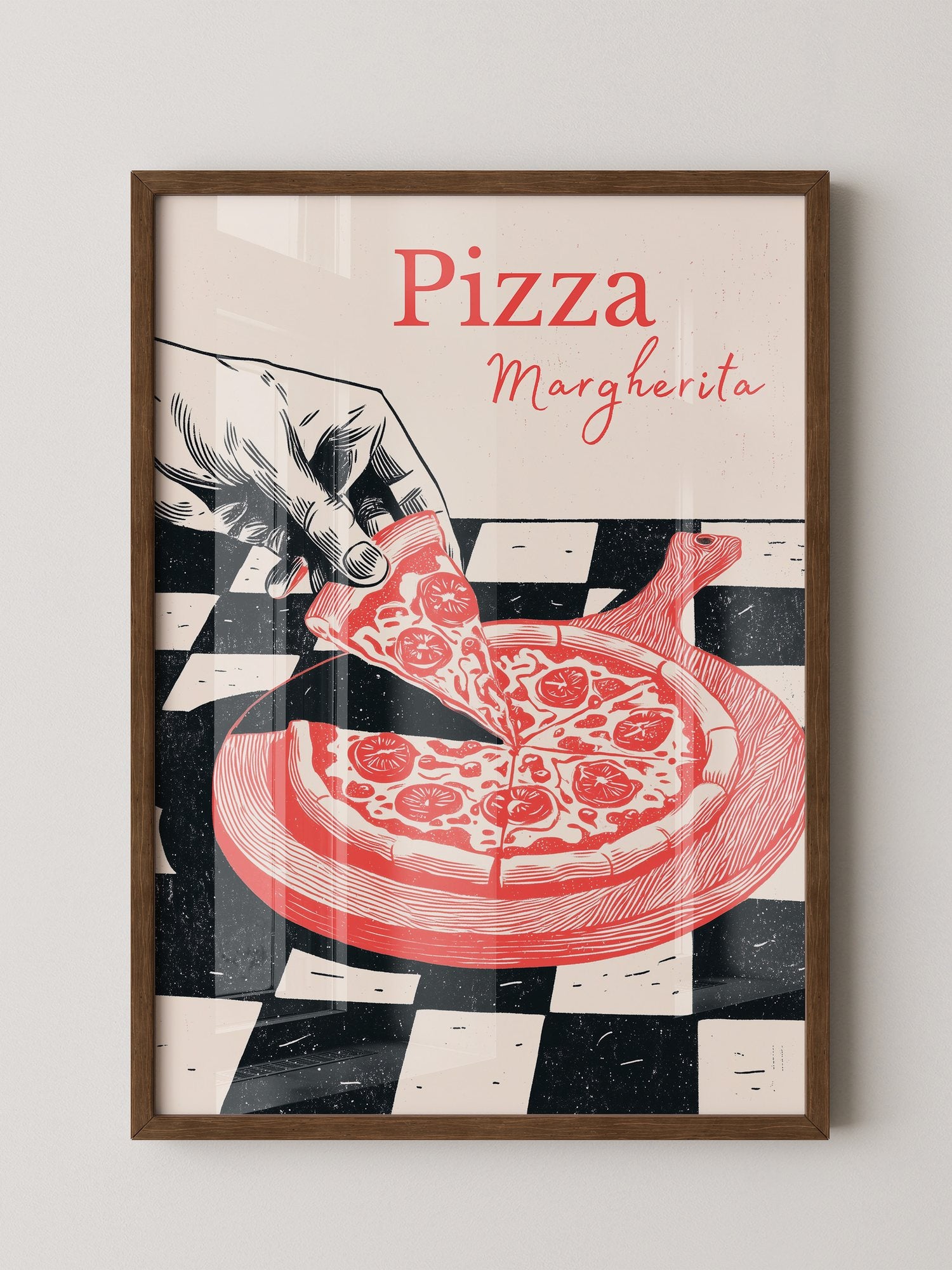 Pizza Margherita Retro Art