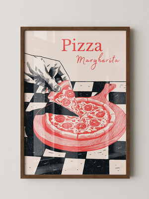 Pizza Margherita Retro Art