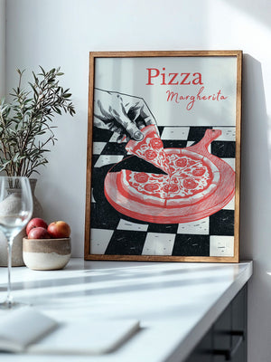 Pizza Margherita Retro Art