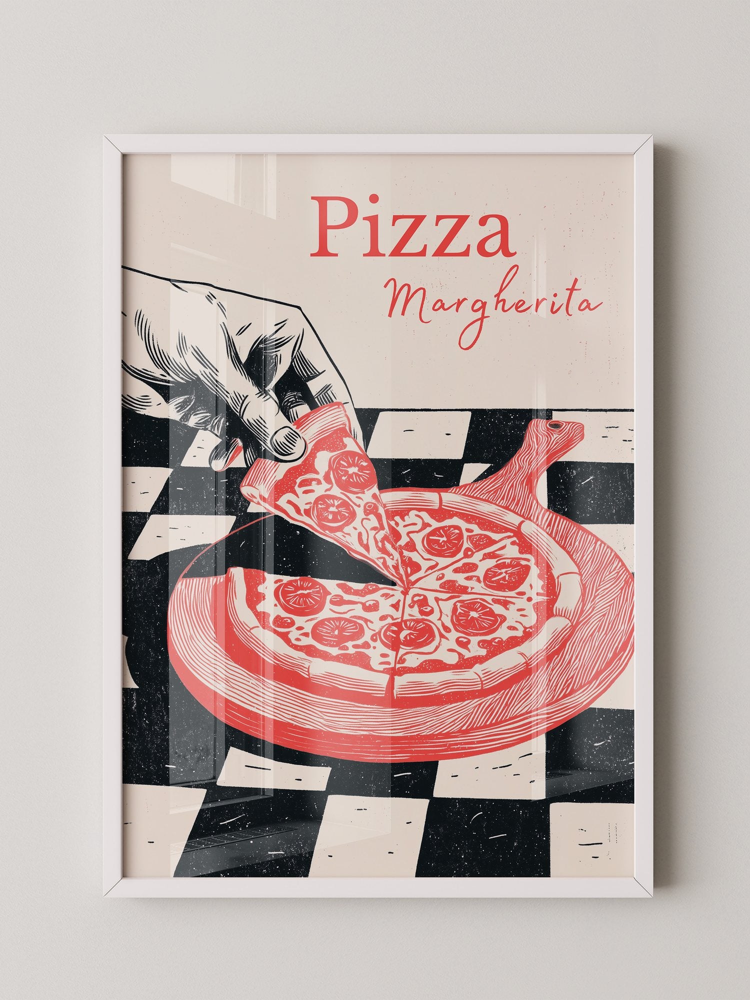 Pizza Margherita Retro Art