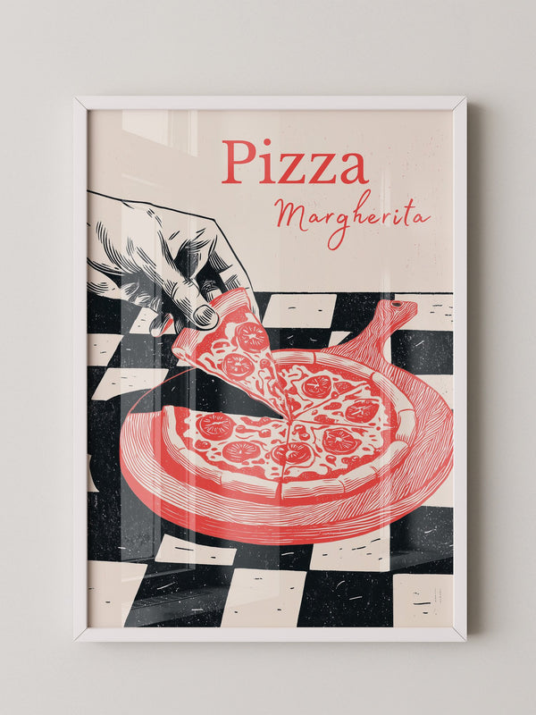 Pizza Margherita Retro Art
