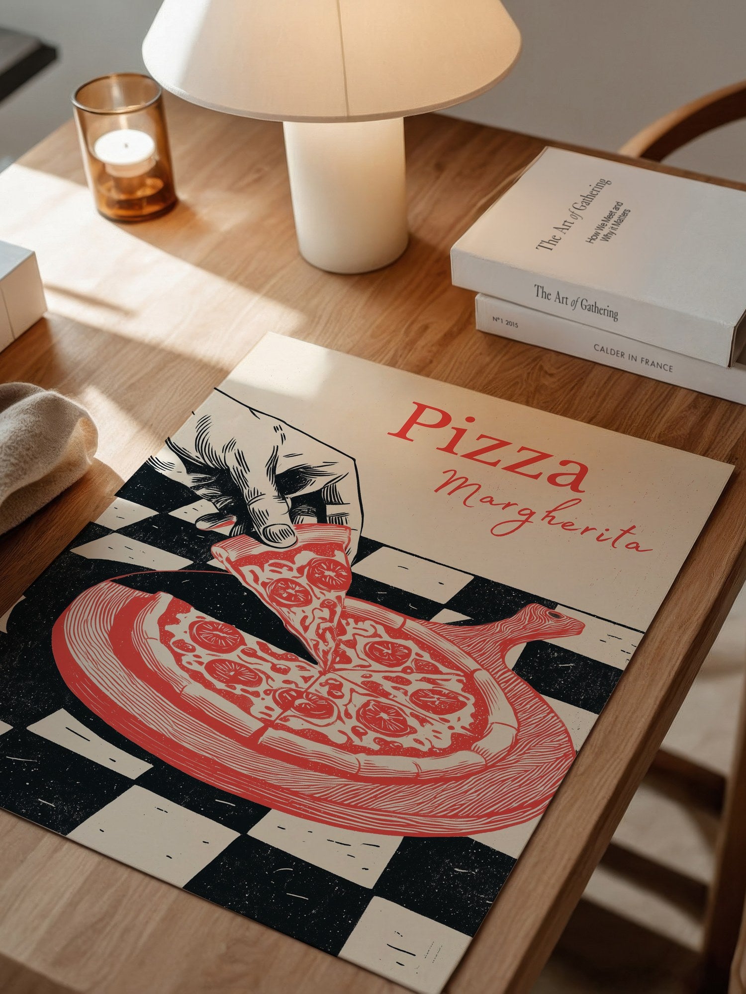 Pizza Margherita Retro Art