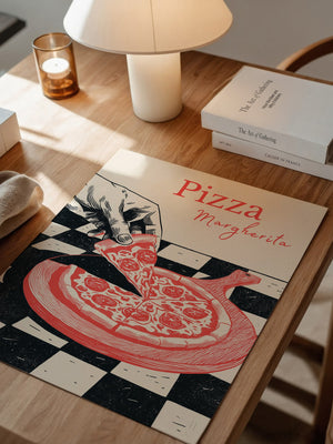 Pizza Margherita Retro Art