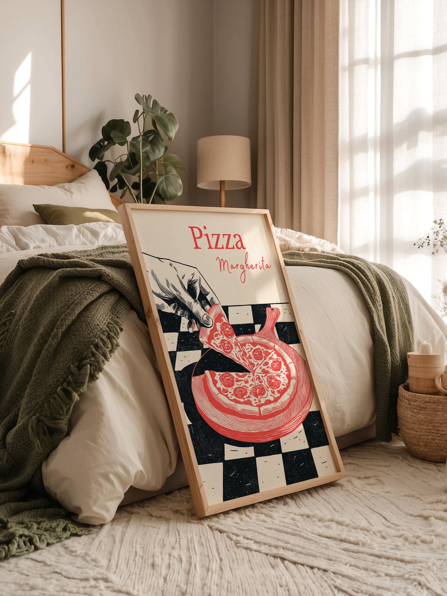 Pizza Margherita Retro Art