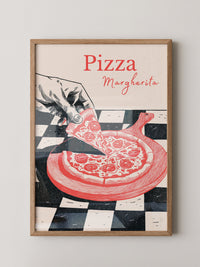 Pizza Margherita Retro Art